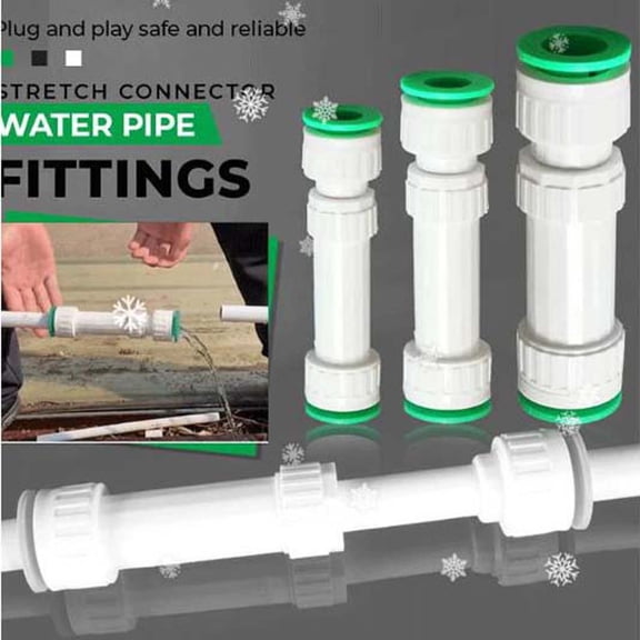 Connector Water Pipe Fittings with Adjustable Length and Leak-Proof Double O- Seal for Quick and Easy Installation