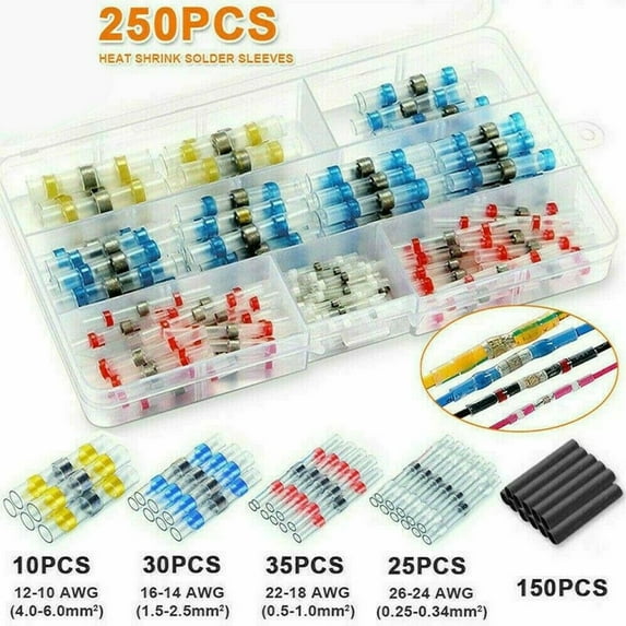 Connector Wire Butt Terminals Waterproof Heat Shrink Polyethylene Wire Connectors Accessories Solder Seal Sleeve