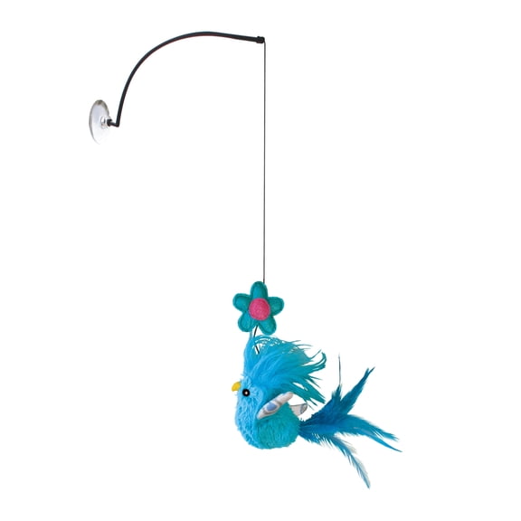 KONG Connects Window Teaser Dangling Cat Toy, Blue Bird, with Premium North American Catnip