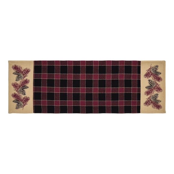VHC Brands Connell Seasonal Farmhouse Decor Fall Pinecone Dining Kitchen Table Runner 12x36