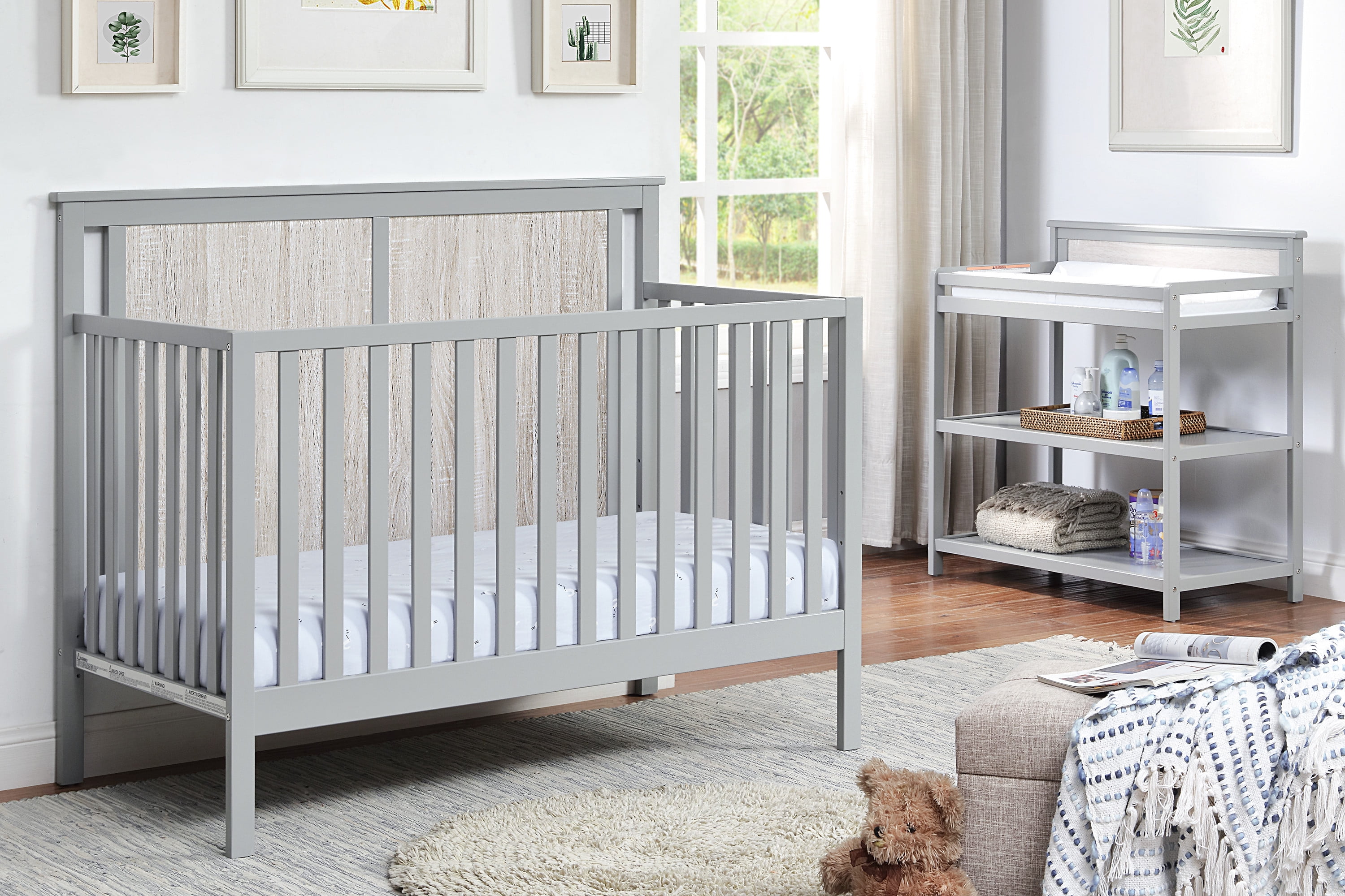 Connelly Crib in Gray and Rockport Gray Finish