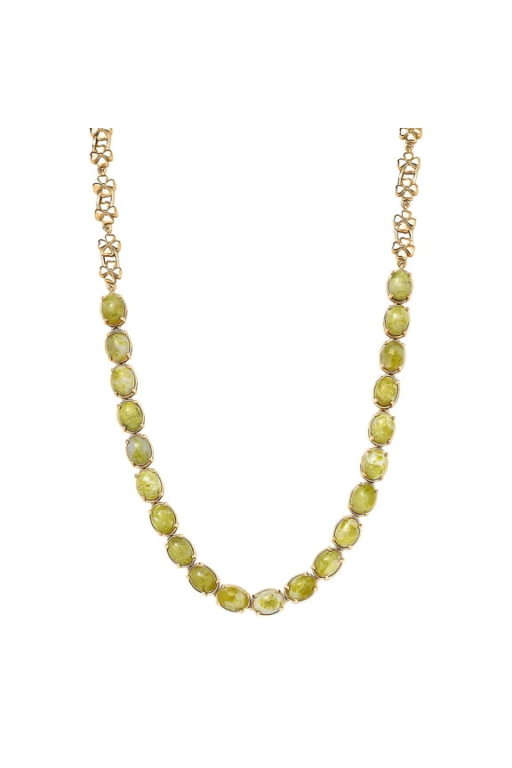Connemara Marble 28.50 ctw Irish Blessing Clover Leaf Necklace in 18K Yellow Gold Plated 18 Inches Christmas Gifts