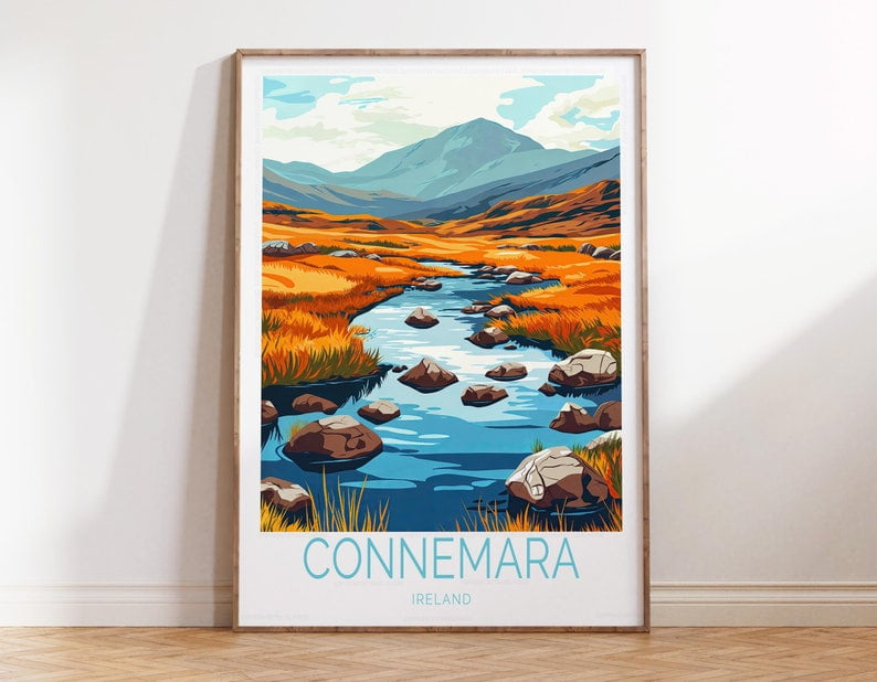Connemara Poster Ireland Wall Art, Connemara Print, Housewarming