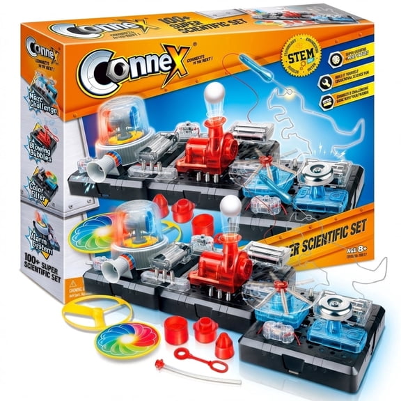 Connex 100+ Super Scientific Set, STEM Kits for Kids Age 8-12,  DIY Electronic Building Kit, Circuit Board Projects for Hands-on Engineering Learning