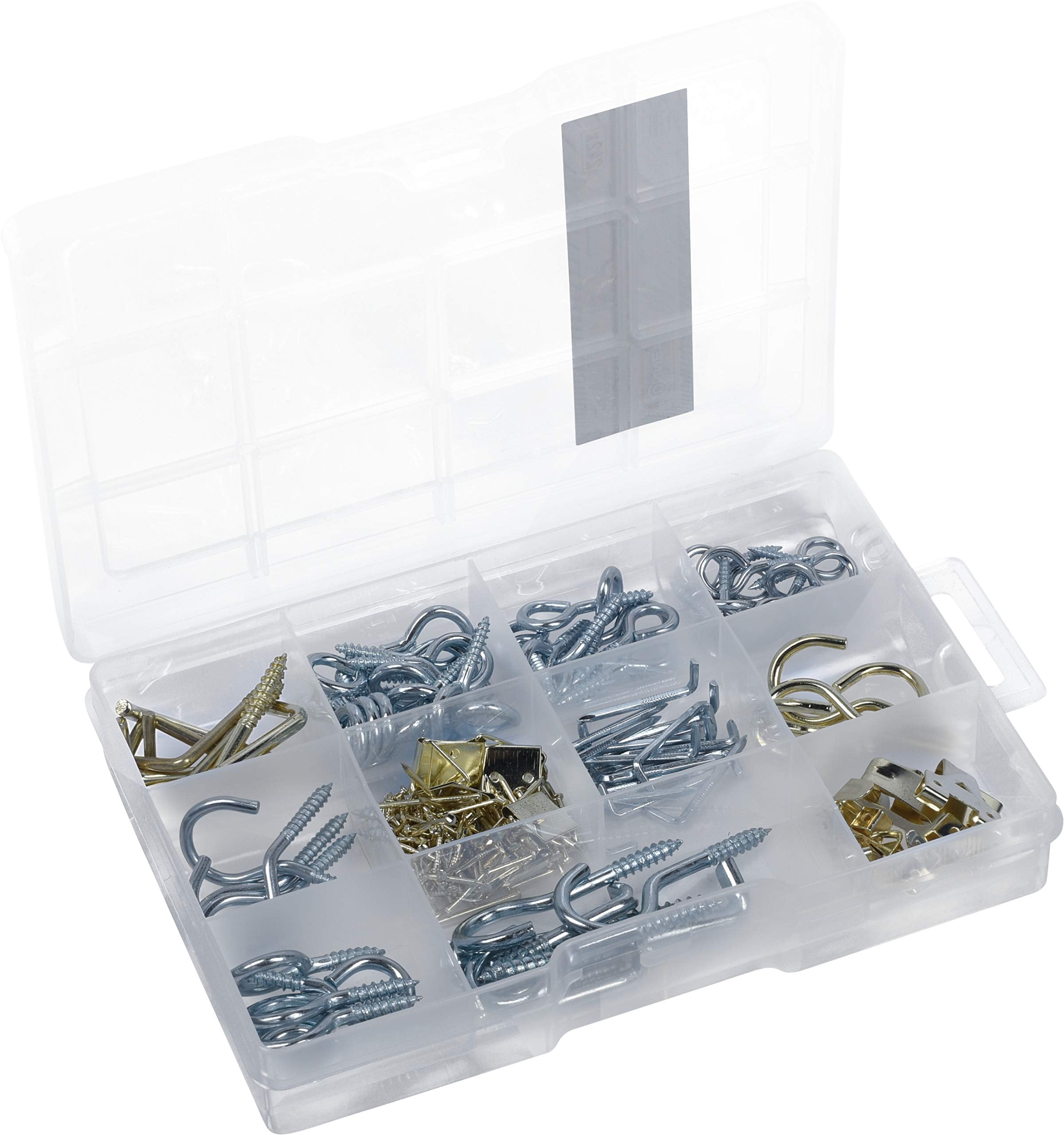 Connex Screw and Picture Hooks Assortment 242 Pieces  Hook & Picture Hanger Set  Pre-Sorted i