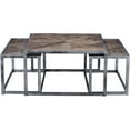 thumbnail image 1 of Connexion Decor Ardham Wood & Metal Coffee Table Set in Natural/Distressed Gray, 1 of 9
