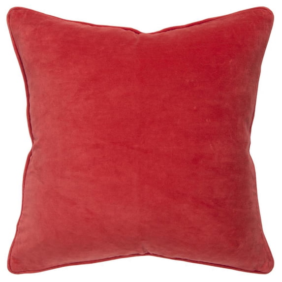 Connie Post 20" x 20" Down Filled Pillow with Cotton Velvet Cover-Dark Coral