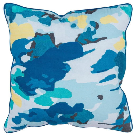 Connie Post Impressionistic 20" x 20" Poly Filled Pillow in Teal