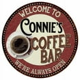 thumbnail image 1 of Connie's Coffee Bar Round Metal Sign Kitchen Room Wall Décor 200120041108, 1 of 1