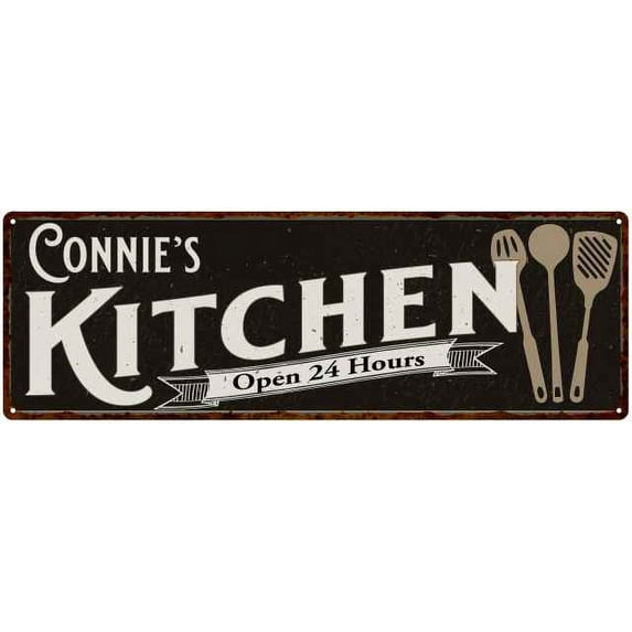 Connie's Kitchen Sign Chic Wall Decor Gift Mom 6x18 106180014109