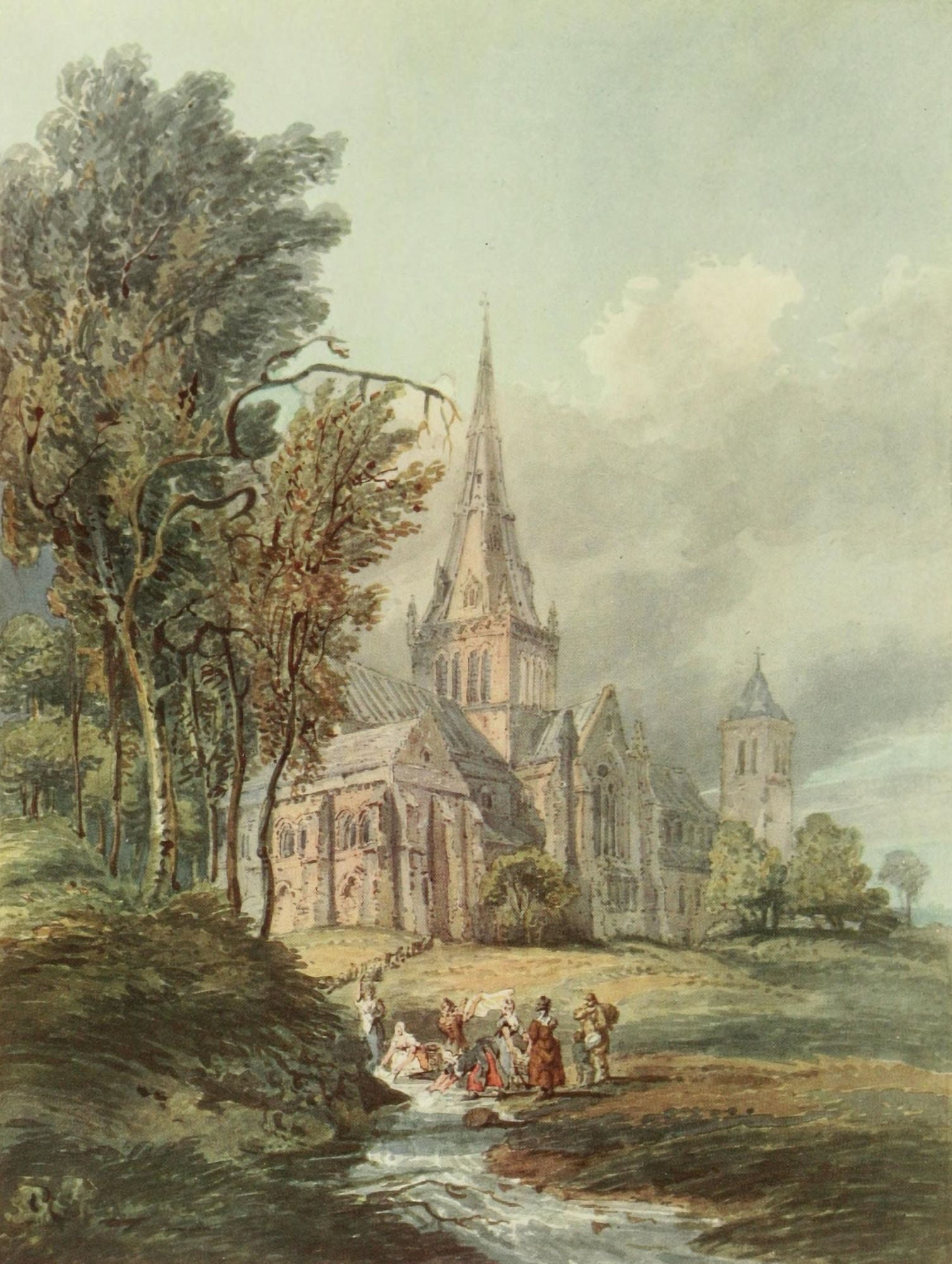 Connoisseur 1921 Glasgow Cathedral Canvas Art - Thomas Girtin (24 x 36)