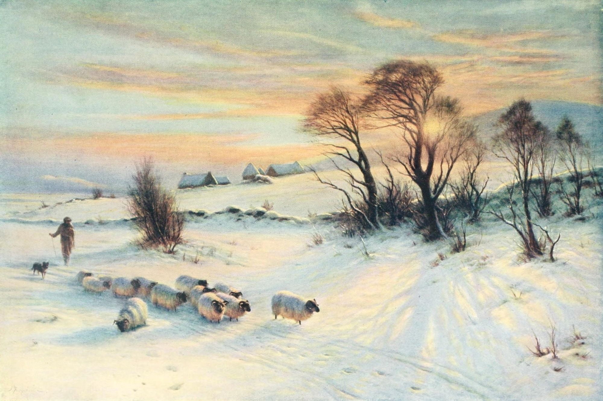 Connoisseur 36 1913 Winters Glow Canvas Art - Joseph Farquharson (18 x 24)