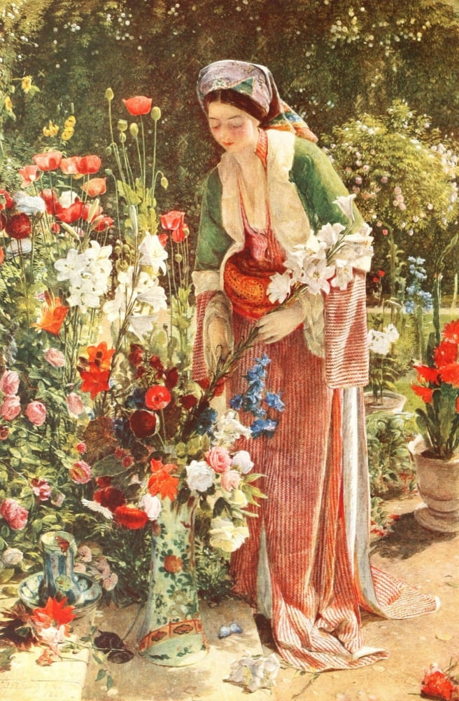 Connoisseur 56 1920 In the Beys Garden Canvas Art - JF Lewis (18 x 24)