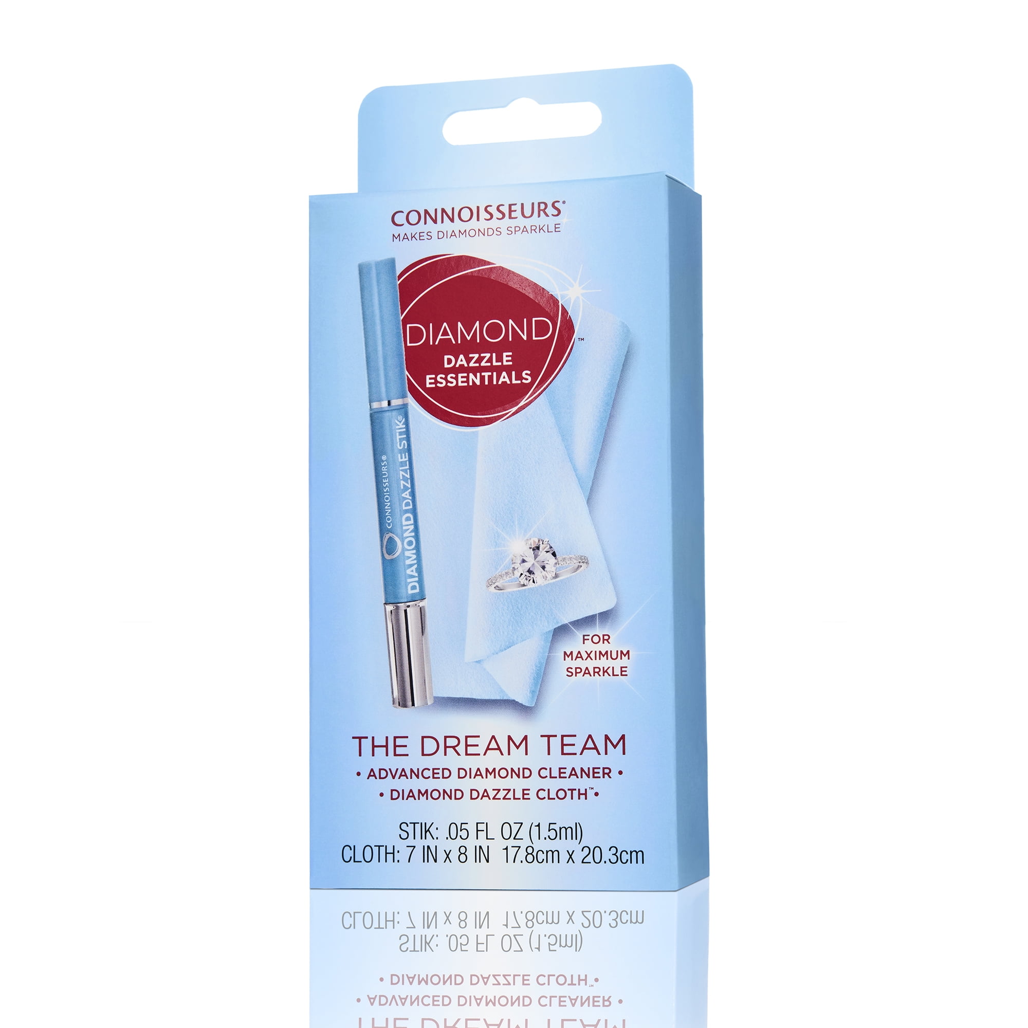 Connoisseurs Dream Team Diamond Cleaning Kit for Maximum Diamond Sparkle, Diamond Dazzle Stik Advanced Diamond Cleaner plus Diamond Dazzle Cloth