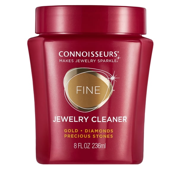 Connoisseurs Fine Jewelry Cleaner Solution for Gold, Diamonds, Platinum, and Gemstones, 8 fl oz