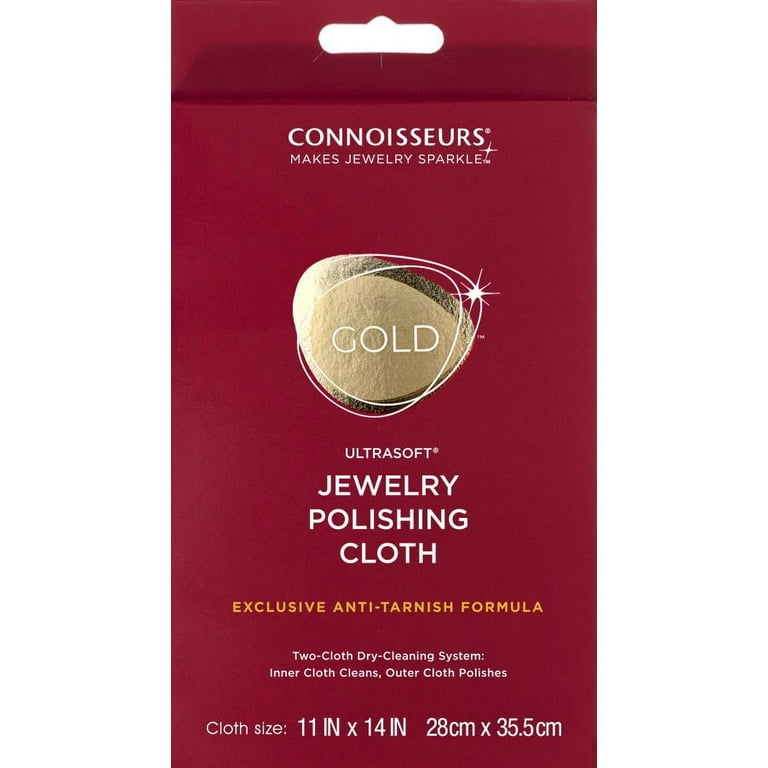 Gem Glow Gold & Silver Polishing Cloth, 4-ply, 100% Cotton, Removes Tarnish  on Gold & Silver Jewelry & Watches
