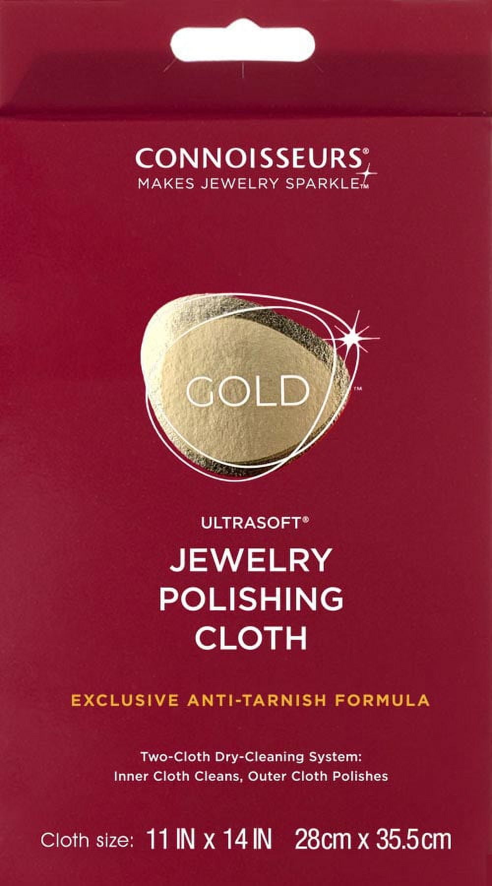 Connoisseurs Gold Jewelry Polishing Cloth, Cleans and Polishes Gold to a  High Shine