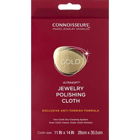 Connoisseurs Gold Jewelry Polishing Cloth, Cleans and Polishes Gold to a High Shine