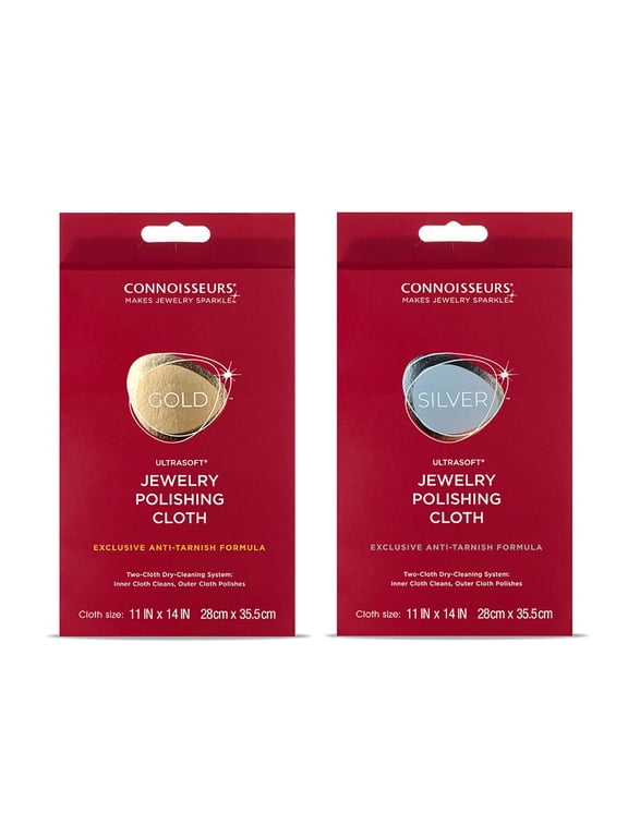 Premium Edition Extra Large Polishing Cloth Set for Silver & Gold Jewelry, 2 Count