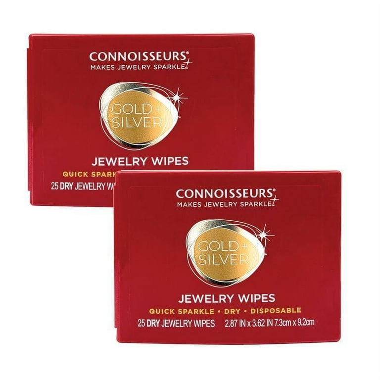 Connoisseurs Jewelry Wipes, Polishing Wipes for Gold and Silver Jewelry, 2 Pack, Women's, Size: One size, Grey Type