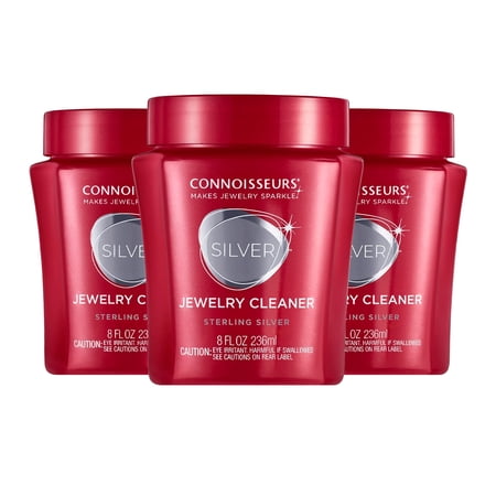 Connoisseurs Silver Jewelry Cleaner, Liquid Dip Jewelry Cleaner in Red Jar, 3 Pack