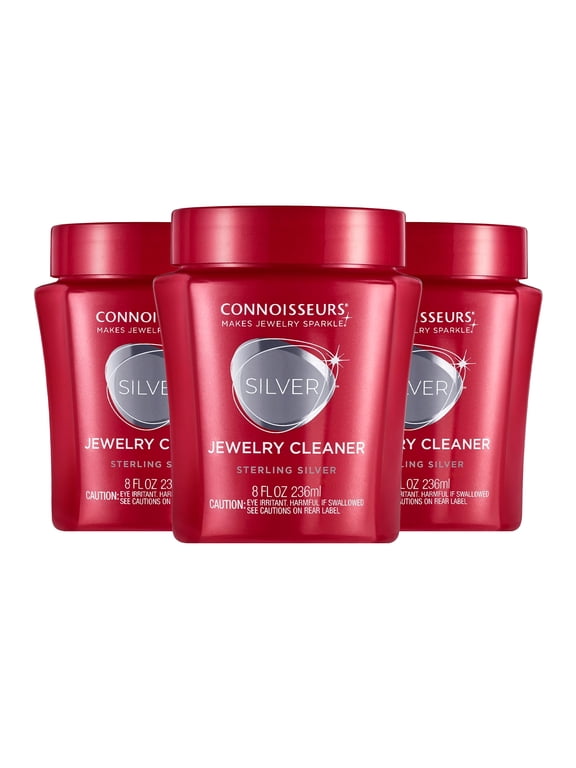 Silver Jewelry Cleaner, Liquid Dip Jewelry Cleaner in Red Jar, 3 Pack