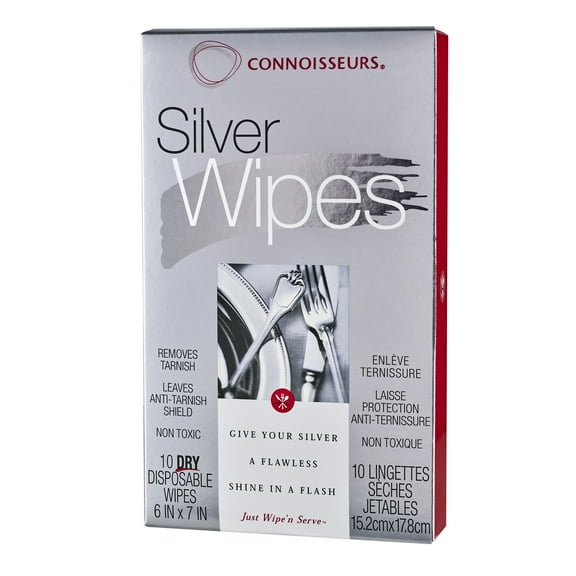 Connoisseurs Silver Wipes, 10 Ct