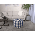 thumbnail image 1 of Connor Checkered Square Pouf Modern Design, Versatile Seating, Stylish Decor | Ivory & Navy Blue for Home Use & Office Spaces, 1 of 7