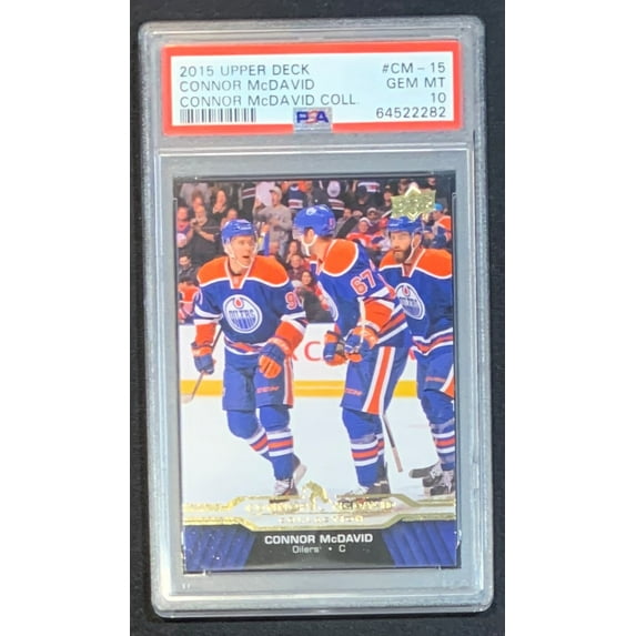 Connor McDavid 2015 Upper Deck Hockey Rookie Card RC #CM-15 Graded PSA 10