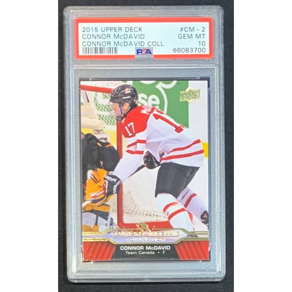 Connor McDavid 2015 Upper Deck Hockey Rookie Card RC #CM-2 Graded PSA 10