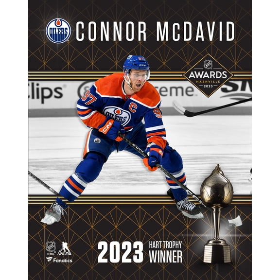 Connor McDavid Edmonton Oilers Unsigned 2023 Hart Trophy Winner Stylized Photograph - Fanatics Authentic Certified
