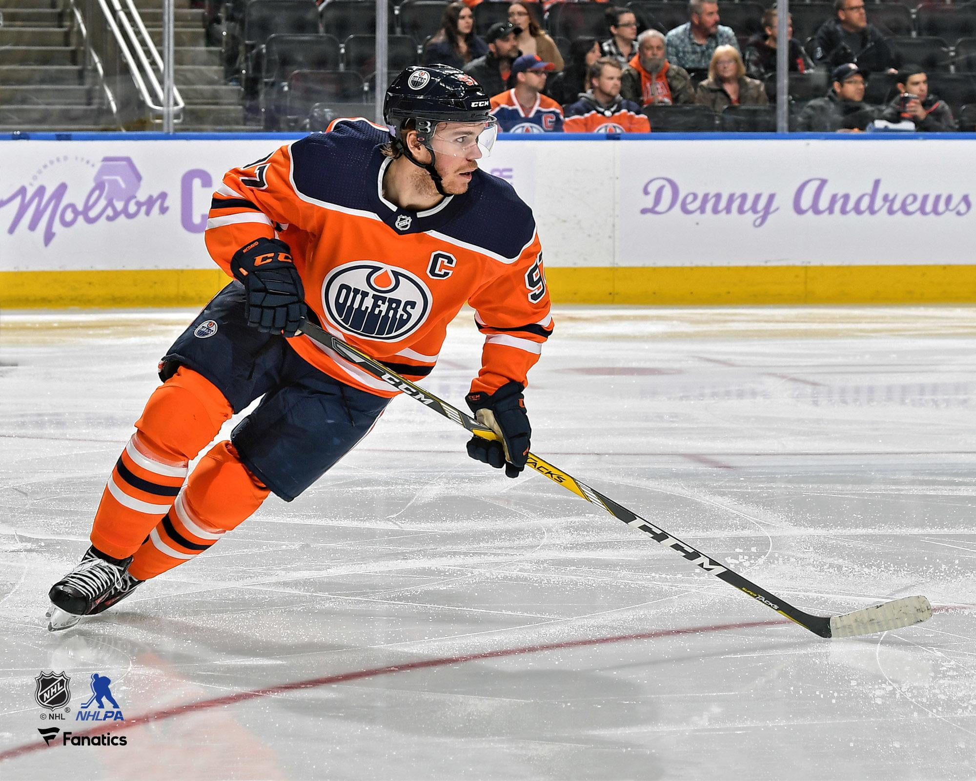 Connor McDavid Edmonton Oilers Unsigned Orange Jersey Skating Photograph Walmart