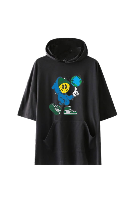 Connor Price Merch Globe Guy Hoodie Unisex Hooded Short Sleeve Tracksuit Pullover