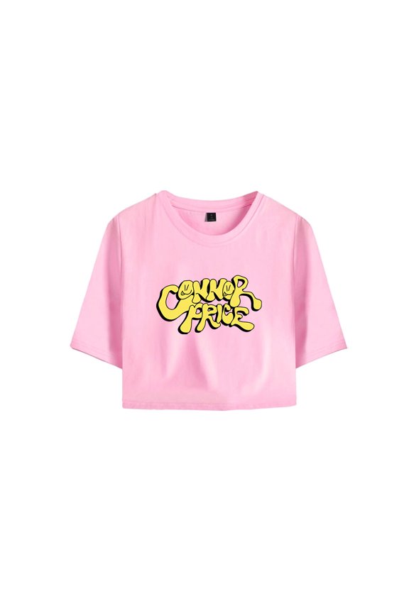 Connor Price Merch Logo Crop Top T-shirt Suits Fashion Women Girls Short Sleeve Tees