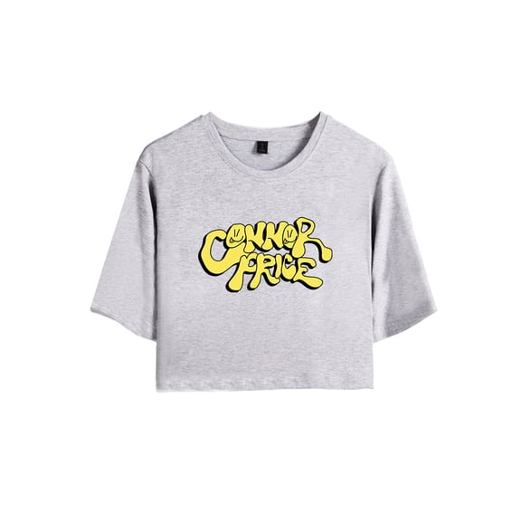 Connor Price Merch Logo Crop Top T-shirt Suits Fashion Women Girls Short Sleeve Tees