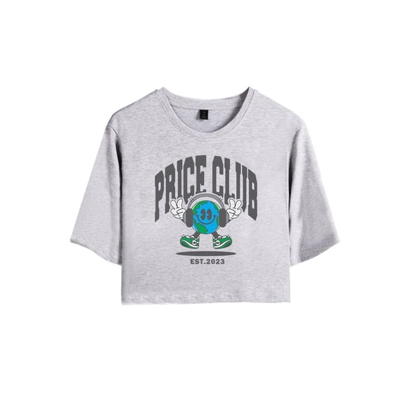 Connor Price Merch Price Club Logos Crop Top T-shirt Fashion Women Girls Short Sleeve Tees