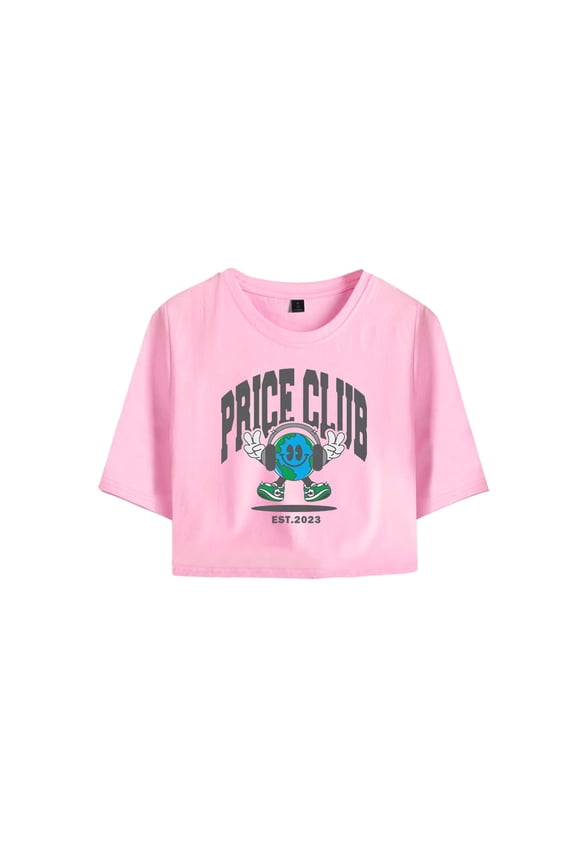 Connor Price Merch Price Club Logos Crop Top T-shirt Fashion Women Girls Short Sleeve Tees