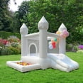 Connsann White Bounce House with Air Blower White Bouncy Castle with