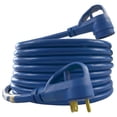 thumbnail image 1 of Conntek 14361 25ft 30 Amp RV Extension Cord, Heavy Duty 10/3 Gauge STW Power Cable, Blue, NEMA TT-30P to TT-30R, Weatherproof, UL Listed, 1 of 5