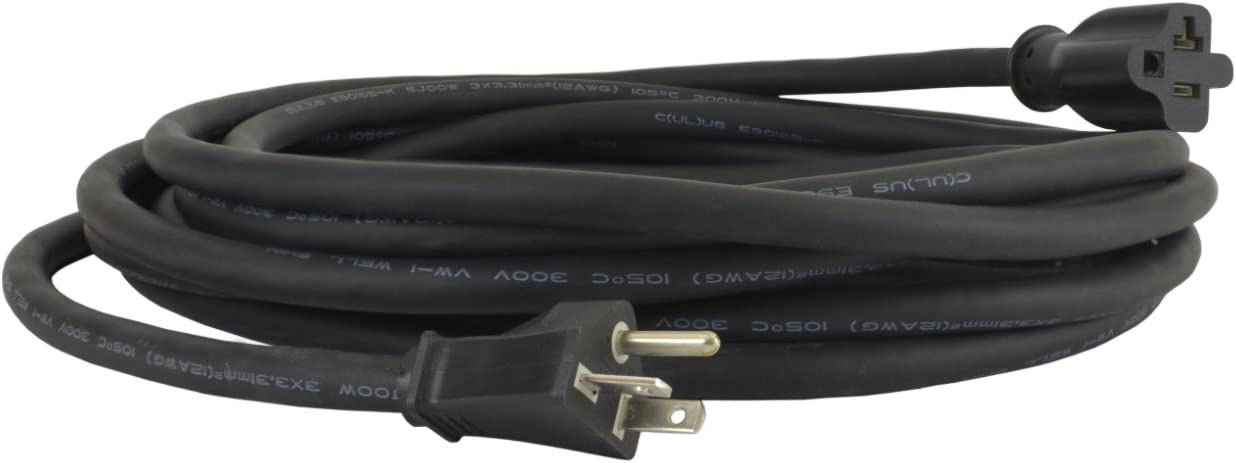 Conntek NEMA 5-20 20-Amp T-Blade SJOOW 12/3 Anti-Weather, Oils, Acids and Chemicals Rubber Extension Cord, 25-Feet