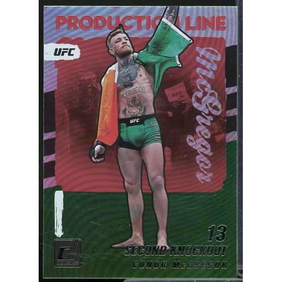 Conor McGregor Card 2022 Donruss UFC Production Line Green Flood #1