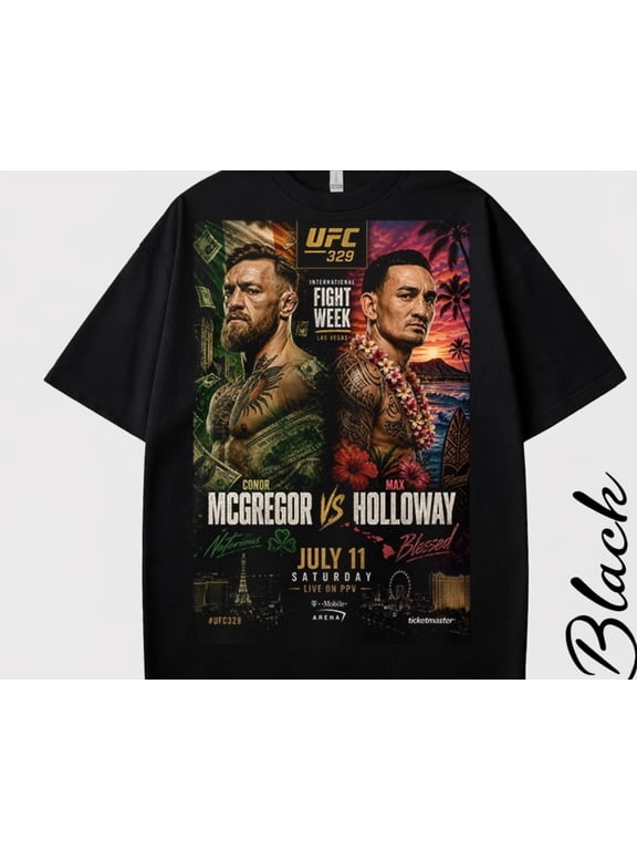 Conor McGregor vs Max Holloway UFC 329 Shirt, UFC Fight Night Tee, McGregor Holloway Graphic TShirt, MMA Fan Shirt, Las Vegas Fight Week Tee