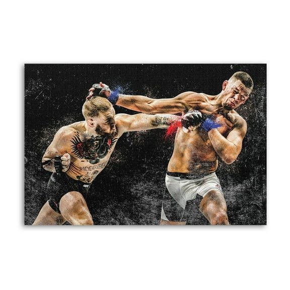 Conor Notorious Mcgregor VS Nate Diaz Boxing Artworks Canvas Poster Room Aesthetic Wall Art Prints Home Modern Decor Gifts 12x18inch(30x45cm)