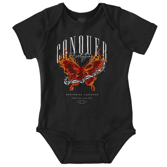 Conquer Everything Takeover Butterfly Romper Boys or Girls Infant Baby Brisco Brands NB