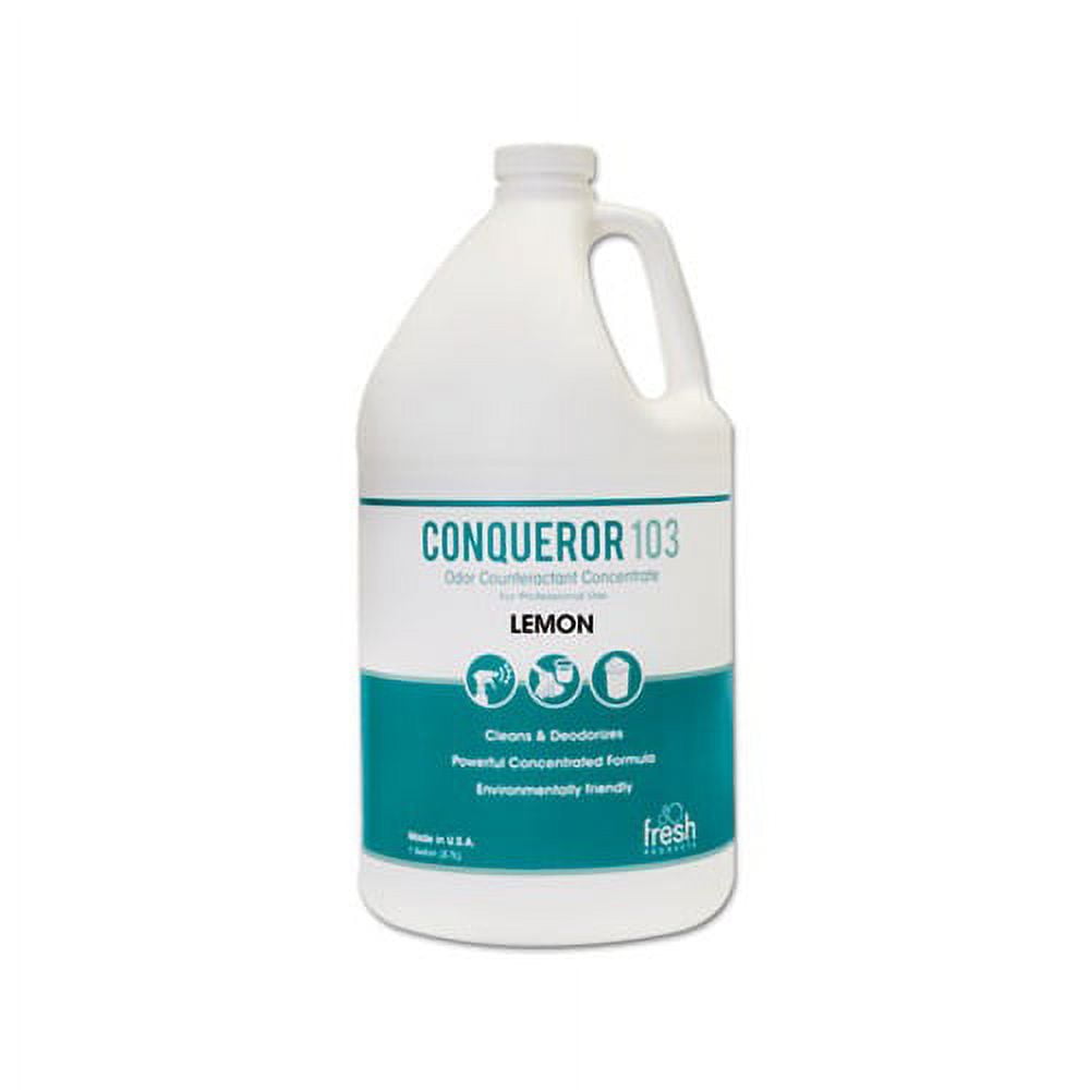 Conqueror 103 Odor Counteractant Concentrate, Lemon, 1 gal Bottle, 4/Carton Conqueror 103 Odor Counteractant Concentrate, Lemon, 1 gal Bottle, 4/Carton