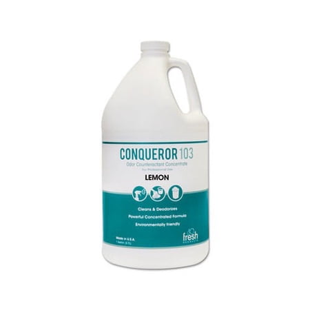 Conqueror 103 Odor Counteractant Concentrate Lemon, 1 gal Bottle, 4/Carton