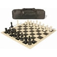 thumbnail image 1 of Conqueror Carry-All Plastic Chess Set - Black & Ivory Pieces with Vinyl Rollup Board - Black, 1 of 10