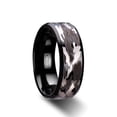 thumbnail image 1 of Conquest Beveled Black Tungsten Carbide Ring With Black And Gray Camo Pattern, 1 of 2