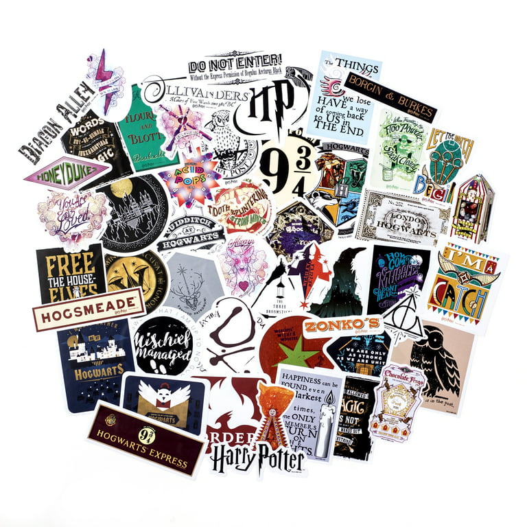 Conquest Journals Harry Potter Wizarding World Vinyl Stickers, Set of 50 Unique Stickers, Waterproof and UV Resistant, Great for All Your Gadgets, Pot