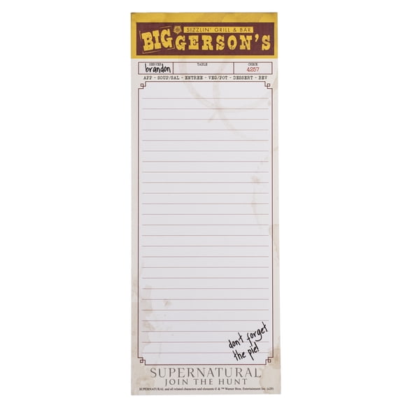 Conquest Journals Supernatural Biggerson's List Notepad with Magnet